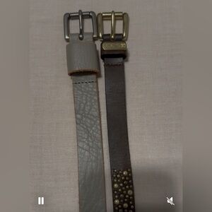 (2) JOES JEANS LEATHER STUDDED BELTS XS